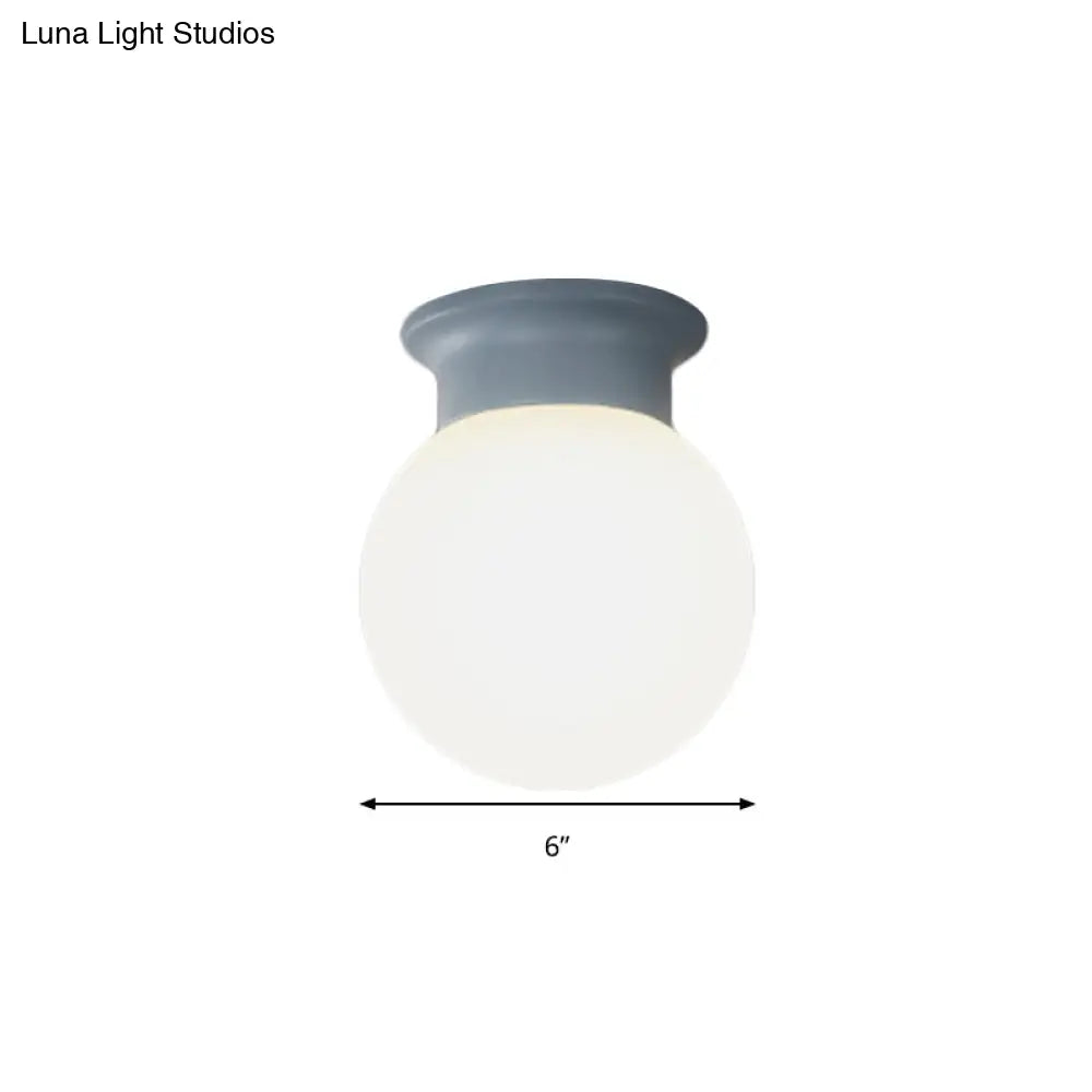 Nordic Orb Ceiling Mount Light - 1 Head Acrylic Lamp For Hallway