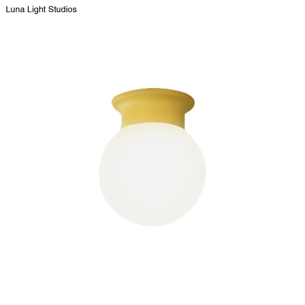Nordic Orb Ceiling Mount Light - 1 Head Acrylic Lamp For Hallway