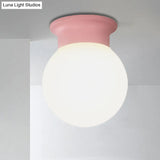Nordic Orb Ceiling Mount Light - 1 Head Acrylic Lamp For Hallway