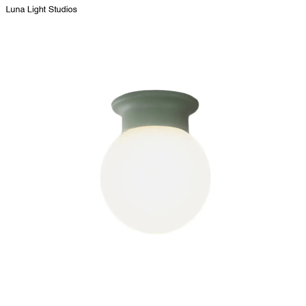 Nordic Orb Ceiling Mount Light - 1 Head Acrylic Lamp For Hallway