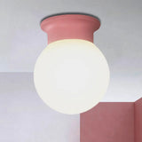 Nordic Orb Ceiling Mount Light - 1 Head Acrylic Lamp For Hallway Pink