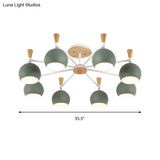 Nordic Orb Macaron Hanging Pendant Chandelier - 8 Bulbs Metal Light For Nurseries