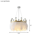 Nordic Pendant Light Kit - Single Bedroom Suspension Lighting In White With Tree Crown And Floral