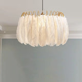 Nordic Pendant Light Kit - Single Bedroom Suspension Lighting In White With Tree Crown And Floral