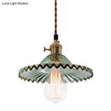 Nordic Radial Wave Glass Pendant Light - 1-Light Ceiling Fixture For Dining Room