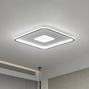 Nordic Rectangular Flush Ceiling Led Light Fixture For Living Room Aluminum Mount Lighting Black /