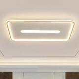 Nordic Rectangular Flush Ceiling Led Light Fixture For Living Room Aluminum Mount Lighting Gold /