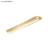 Nordic Rectangular Led Ceiling Light In Gold Customizable 7 Days 19’/23’ Width