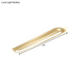 Nordic Rectangular Led Ceiling Light In Gold Customizable 7 Days 19’/23’ Width