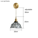 Nordic Retro Glass Copper Wall Lamp Transparent Lamps