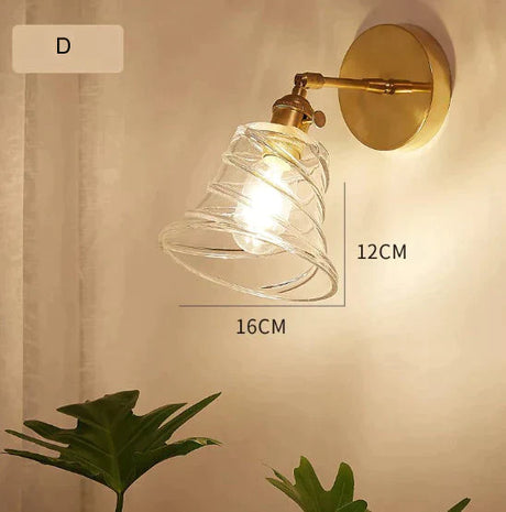 Nordic Retro Livingroom Bedroom Bedside Full Copper Wall Lamp Copper Wall Lamps