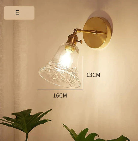 Nordic Retro Livingroom Bedroom Bedside Full Copper Wall Lamp Copper Wall Lamps