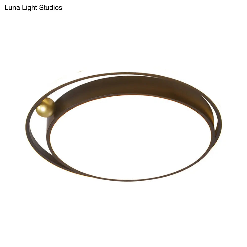 Nordic Round Acrylic Flush Mount Led Light Fixture - 16’/19.5’ Wide Black For Bedroom