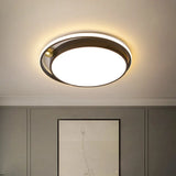 Nordic Round Acrylic Flush Mount Led Light Fixture - 16/19.5 Wide Black For Bedroom