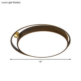 Nordic Round Acrylic Flush Mount Led Light Fixture - 16’/19.5’ Wide Black For Bedroom