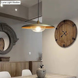 Nordic Saucer Metal Pendant Light With Cage - 1 Head Ceiling Lamp For Dining Room