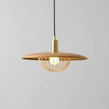 Nordic Saucer Pendant Light With Wire Cage - Metal 1-Head Ceiling Lamp For Dining Room