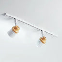 Nordic Semi Flush Mount Spotlight With Metal Accent And Wood Deco - Perfect For Bedroom Track