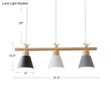 Nordic Shaded Hanging Island Light Metal Pendant With Bird Decor - 3-Head Dining Room Drop