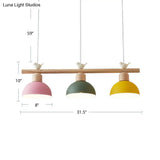 Nordic Shaded Hanging Island Light Metal Pendant With Bird Decor - 3-Head Dining Room Drop