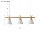 Nordic Shaded Hanging Island Light Metal Pendant With Bird Decor - 3-Head Dining Room Drop
