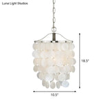 Nordic Shell Wind Chime Pendant Light - Elegant White Ceiling For Living Room