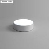 Nordic Short Drum Ceiling Flush Led Light In Black/White 16’/19.5’ Diameter