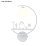 Nordic Single White/Black Finish Animals Metallic Wall Sconce Lighting With C-Arm