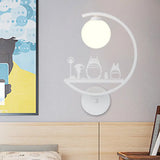 Nordic Single White/Black Finish Animals Metallic Wall Sconce Lighting With C-Arm White / A