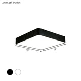 Nordic Square Flush Mount Lamp: Acrylic Led Ceiling Light For Office (Black/White