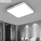 Nordic Square Flush Mount Led Ceiling Lamp For Bedroom - Acrylic Black