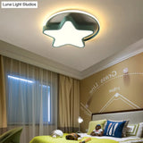 Nordic Star Led Flush Mount Ceiling Light With Acrylic Ring For Kid’s Room