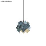 Nordic Style Acrylic Flower Pendant Lamp - Modern 1-Light Hanging Ceiling Light In Red/Blue/Light