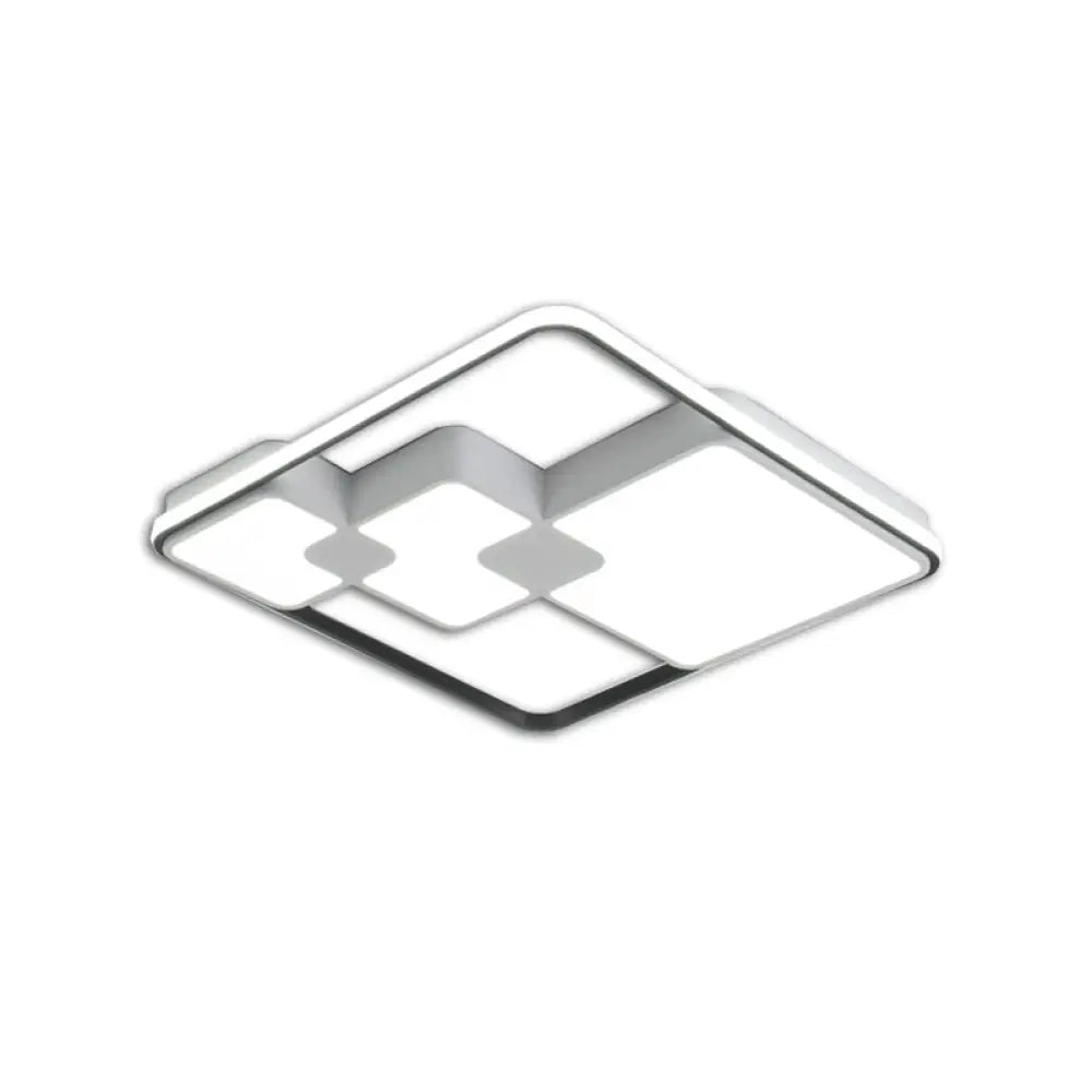 Nordic Style Acrylic Led Ceiling Light - Warm/White Lighting 18/23.5 Width