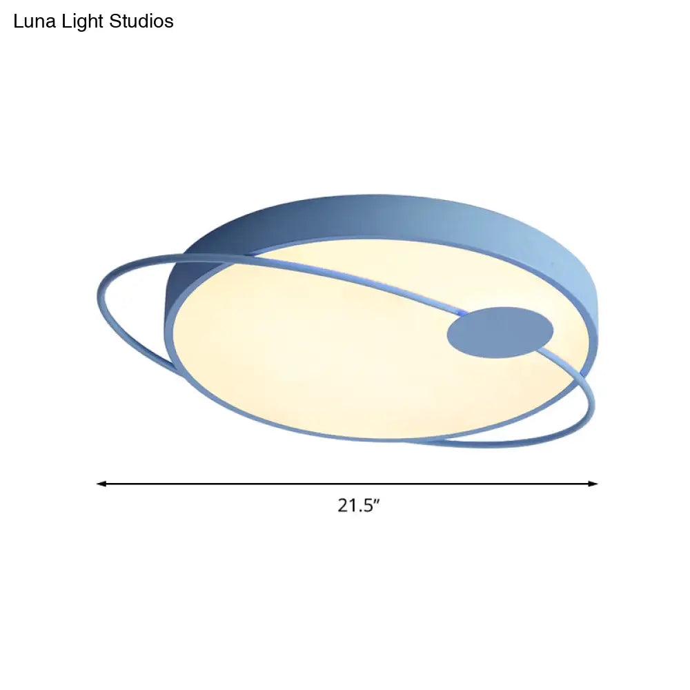 Nordic Style Acrylic Led Flush Ceiling Light Fixture: 18’/21.5’/25.5’ Diameter Round Shape