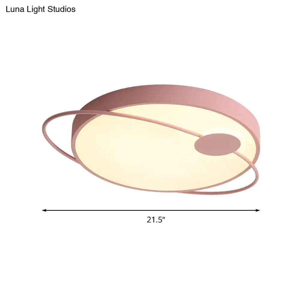 Nordic Style Acrylic Led Flush Ceiling Light Fixture: 18’/21.5’/25.5’ Diameter Round Shape