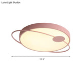 Nordic Style Acrylic Led Flush Ceiling Light Fixture: 18’/21.5’/25.5’ Diameter Round Shape