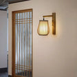 Nordic Style Bamboo Handmade Wall Lamp - Wood Light For Corridor 1 Bulb Fixture / C