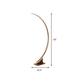 Nordic Style Bedside Led Standing Light With Metallic Curved Floor Lighting