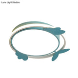 Nordic Style Bird Ceiling Light Fixture With Acrylic Led - Pink/Blue Flush Mount For Bedrooms