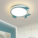 Nordic Style Bird Ceiling Light Fixture With Acrylic Led - Pink/Blue Flush Mount For Bedrooms Blue