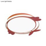 Nordic Style Bird Ceiling Light Fixture With Acrylic Led - Pink/Blue Flush Mount For Bedrooms