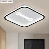 Nordic Style Black/Gold Metallic Squared Flushmount Ceiling Light Led Warm/White 16’/19.5’ Width