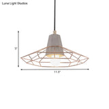 Nordic Style Caged Pendant Lamp - Adjustable Cord Gold Finish