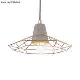 Nordic Style Caged Pendant Lamp - Adjustable Cord Gold Finish