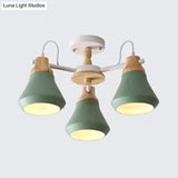 Nordic Style Child Bedroom Pendant Light With Metal Urn Shade - 3-Bulb Chandelier