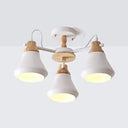 Nordic Style Child Bedroom Pendant Light With Metal Urn Shade - 3-Bulb Chandelier White