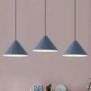 Nordic Style Cone Pendant Light - 1 Head Resin Hanging For Cafe Or Restaurant Blue / 8