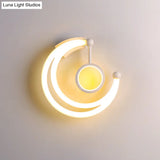Nordic Style Crescent Wall Light: Acrylic Led Sconce For Living Room - Warm/White Lighting Fixture