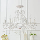 Nordic Style Crystal Chandelier For Girls Bedroom: Elegant Pendant Lighting With Candle Element 6 /